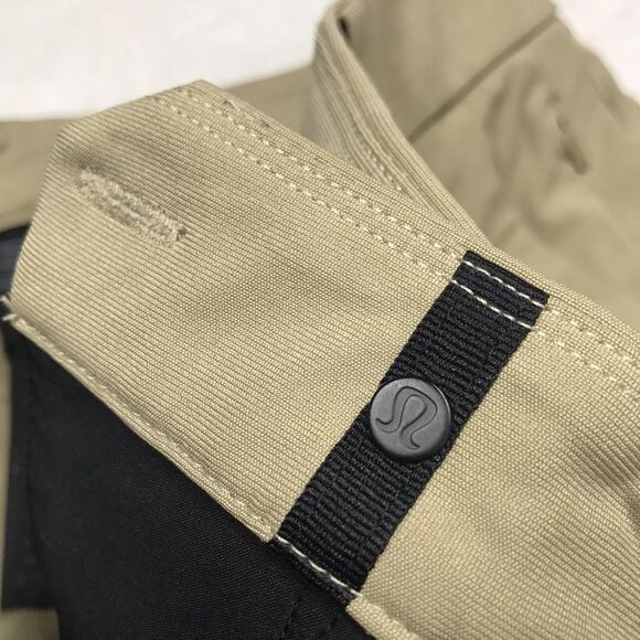 LULULEMON Commission Pants Men 32 (34x31) Tan Classic Fit Warpstreme Performance - Picture 10 of 16